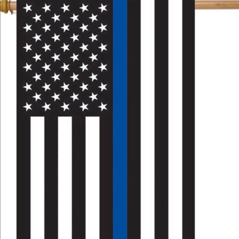 Blue line police premium house flag